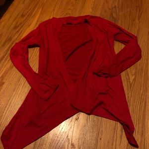Red cardigan